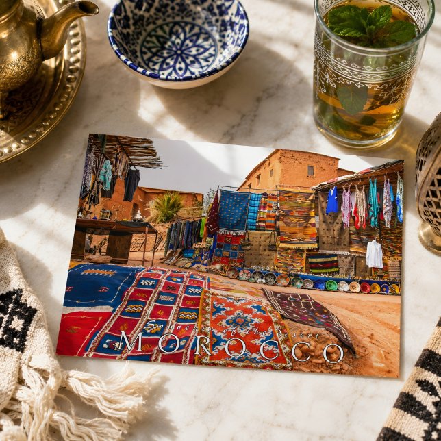 Schöne Marokko Wüste Handwerk Postkarte (Morocco Sahara Postcard )