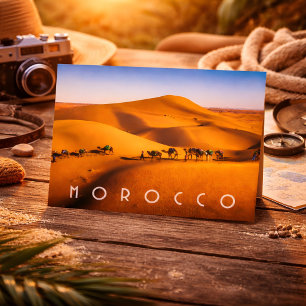 Schöne Marokko Wüsten Sahara Kamelreiten Reise Postkarte