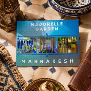 Schöne Marrakesch Majorelle-Gartenarchitektur Postkarte