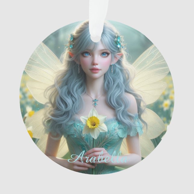 Schöne März Fairy in Daffodien Ornament (Vorderseite)