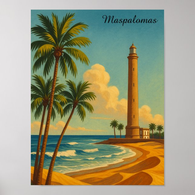 Schöne Maspalomas Meloneras Strand Gran Canaria Poster (Vorne)