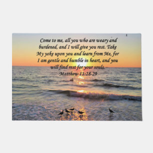SCHÖNE MATTHEW 11:28 SONNENRISE FOTO DESIGN FUßMATTE