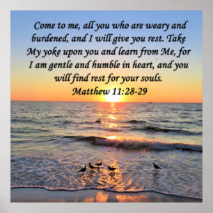 SCHÖNE MATTHEW 11:28 SONNENRISE FOTO DESIGN POSTER