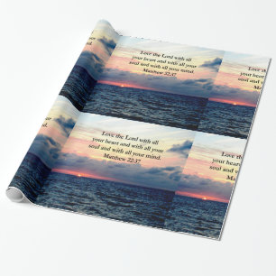 SCHÖNE MATTHEW 22:37 SONNENRISE FOTO DESIGN GESCHENKPAPIER