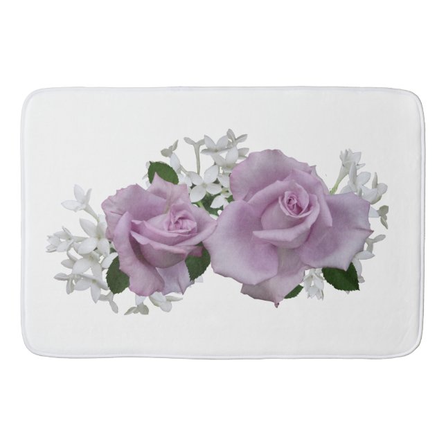 Schöne Mauve Rose White Badematte (Vorderseite)