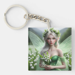 Schöne May Fairy in Lilies of the Valley Schlüsselanhänger