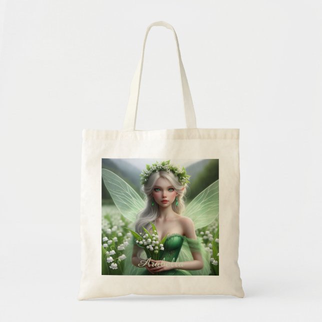 Schöne May Fairy in Lilies of the Valley Tragetasche (Vorne)
