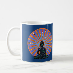 Schöne Mediationsdiskette mit Buddha-Silhouette Kaffeetasse