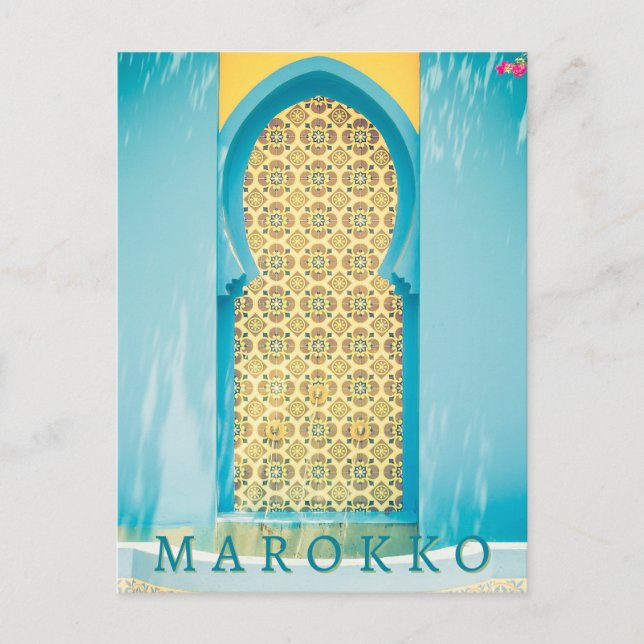 Schöne Medina Marokko Tür in Marrakesch Postkarte (Vorderseite)