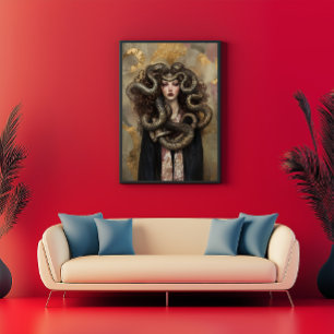 Schöne Medusa - Griechischer Jugendstil-Porträt 02 Poster