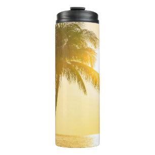 Schöne Meereslandschaft mit Silhouette c Thermosbecher