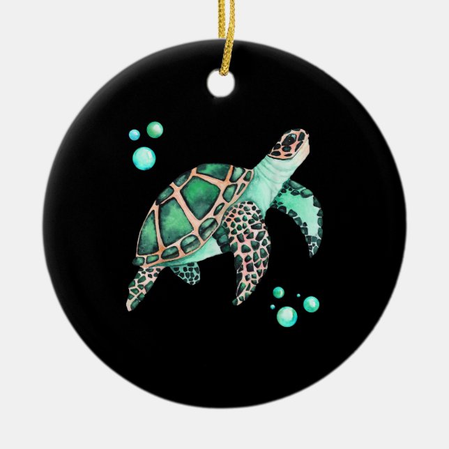 Schöne Meeresschildkröte Keramik Ornament (Vorne)