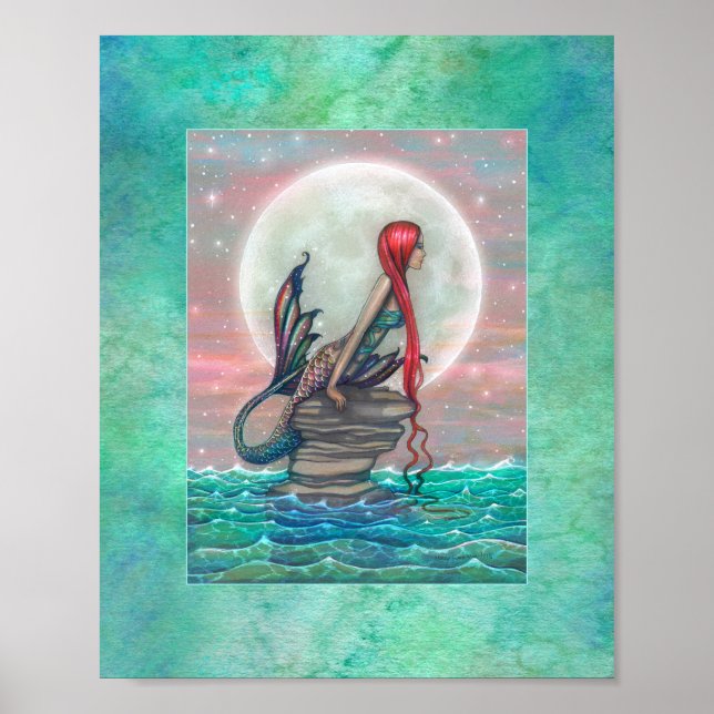 Schöne Meerjungfrau Fantasy Art von Molly Harrison Poster (Vorne)