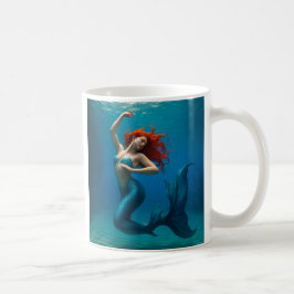 Schöne Meerjungfrau mit Auburn-Haaren Kaffeetasse