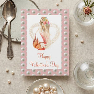 Schöne Meerjungfrau Perle Valentinstag Karte
