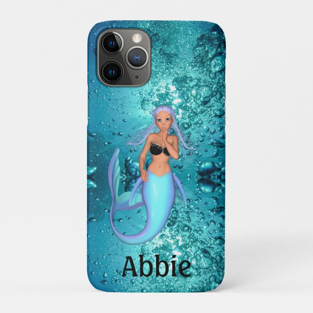 Schöne Meerjungfrau unter Wasser Personalisiert Case-Mate iPhone Hülle (Rückseite)