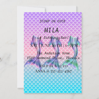 Schöne Meerjungfrau zum Geburtstag Einladung