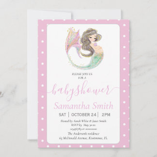 Schöne Meerjungfrau zum Thema Einladung