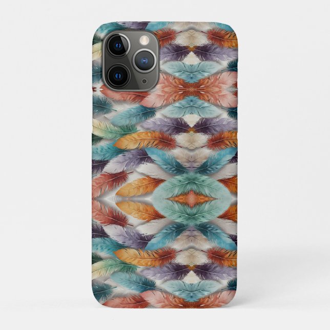 Schöne mehrfarbige Eiskristall-Federn Case-Mate iPhone Hülle (Rückseite)