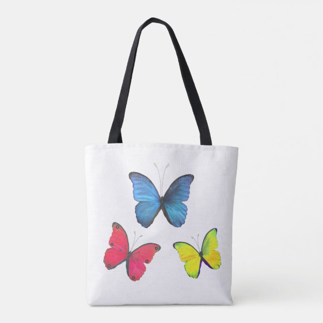 Schöne mehrfarbige Gelbe Schmetterlinge Tasche (Rückseite)