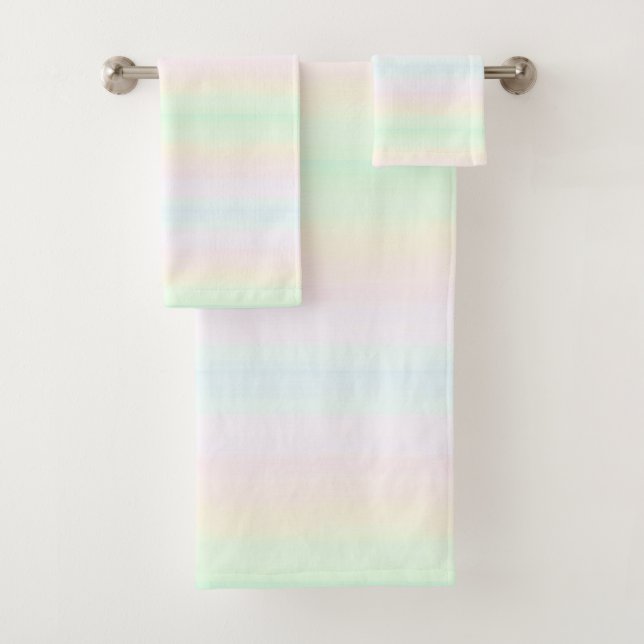 Schöne, mehrfarbige Pastel Shades Badhandtuch Set (Insitu)