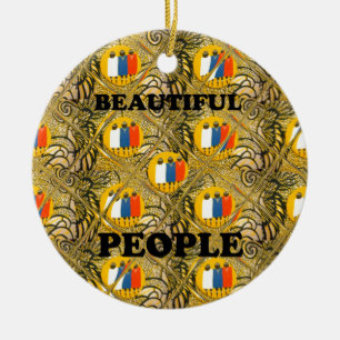 Schöne Menschen Afrikanische Traditionelle Motivfa Keramikornament
