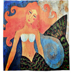 Schöne Mermaid Abstrakte Kunst Duschvorhang
