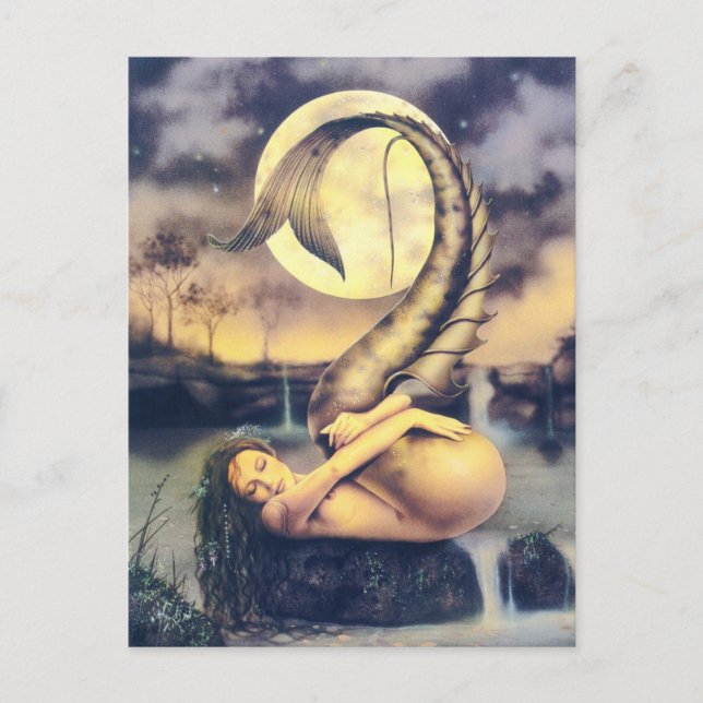 Schöne Mermaid Fantasy Art Postkarte (Vorderseite)