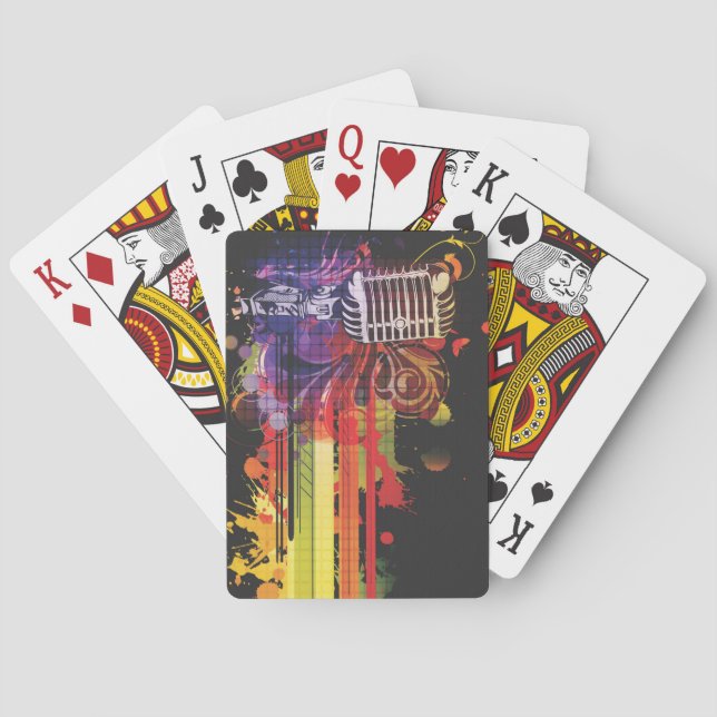 Schöne Mikrofon-Deck Spielkarten (Rückseite)