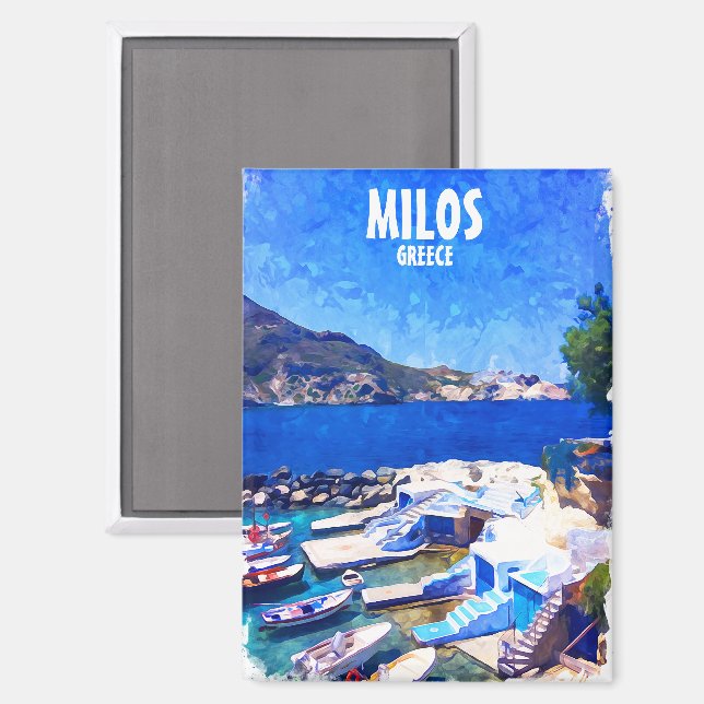 Schöne Milos Griechenland Europa Reisen Kunst Magnet (Vorderseite/Rückseite)