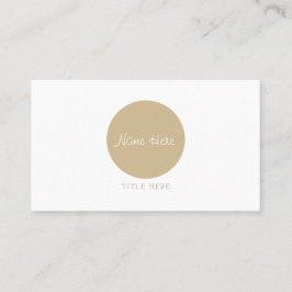 Schöne Minimalistische braune Circle Business Card Visitenkarte