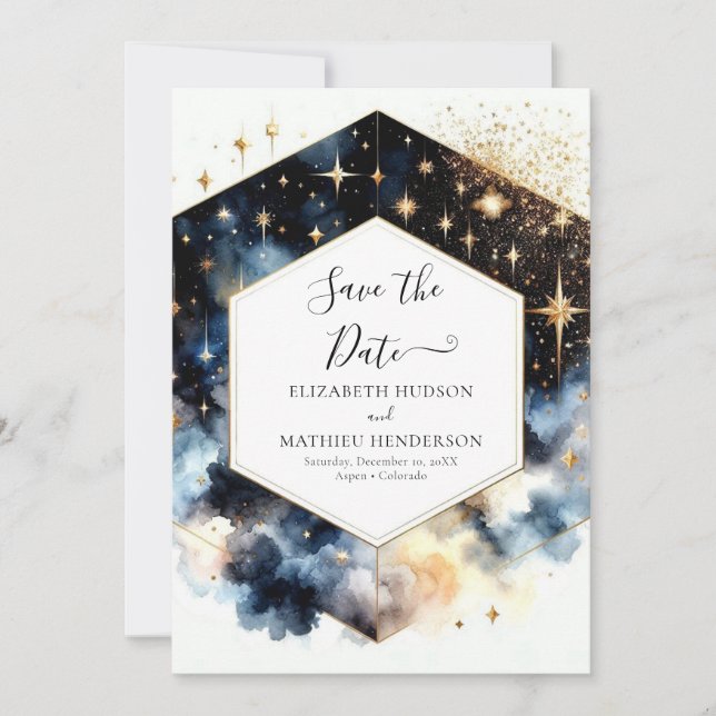 Schöne Minimalistische Hochzeit Save The Date (Vorderseite)