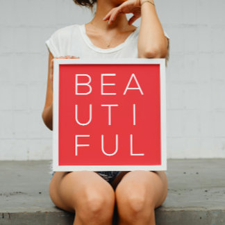 Schöne Minimalistische Mauer Kunst mit rotem Hinte Poster