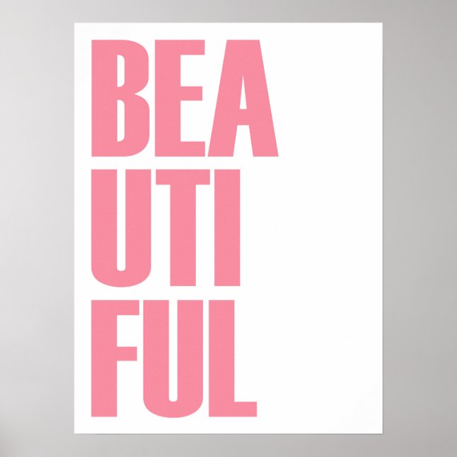 Schöne Minimalistische rosa Typografie Poster (Vorne)