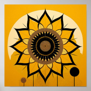 Schöne minimalistische Sonnenblume Poster