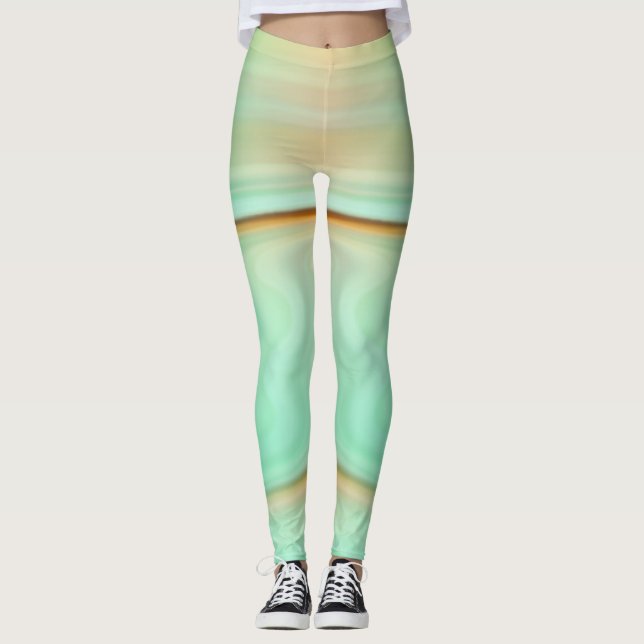 Schöne Mint Gradient Leggings (Vorderseite)
