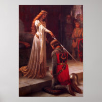 Schöne mittelalterliche Dame und Ritter