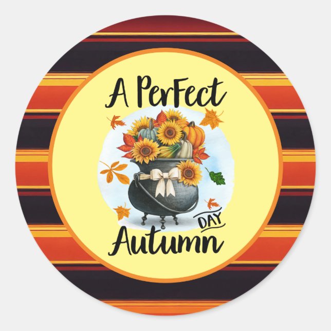 Schöne, moderne Erntedank Herbstkollektion Runder Aufkleber (Vorderseite)