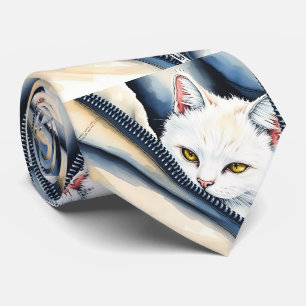 Schöne, moderne Niedliche Aquarellkatze Krawatte