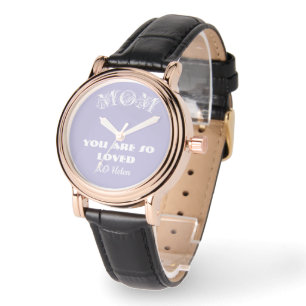 Schöne 'Mom You Are So Loved' Lavendel-Uhr Armbanduhr