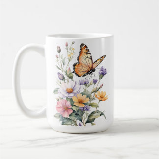Schöne Monarch-Schmetterling-Wasserfarbe Kaffeetasse