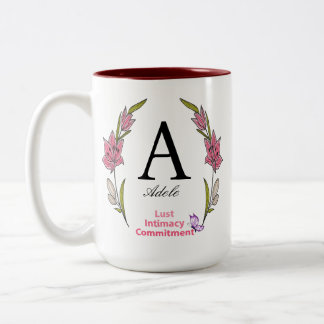 Schöne Monogramm Personalisierter Anfangsname Zweifarbige Tasse
