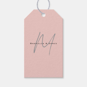 Schöne monogrammierte Kalligrafie-Namen in Pastell Geschenkanhänger