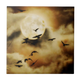Schöne Moon Crows Fliese