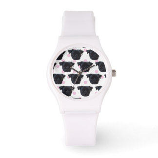 Schöne Mops-Uhr Armbanduhr