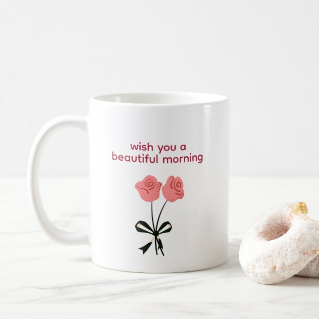 Schöne Morgenrose Tasse (Mit Donut)