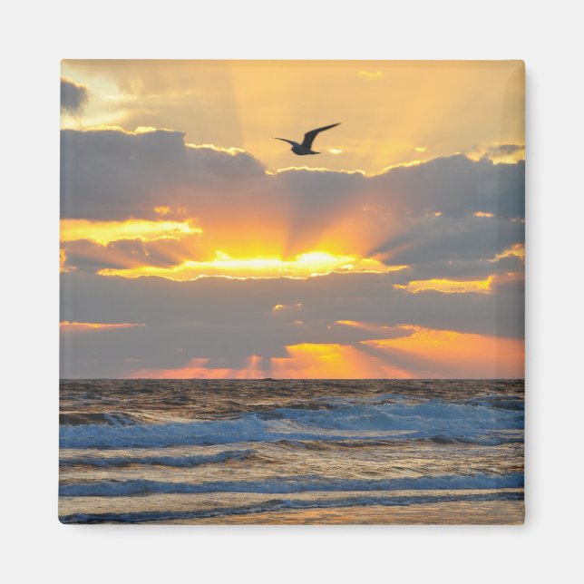 Schöne Morning Beach Sonnenaufgang Landschaft Magn Magnet (Vorne)