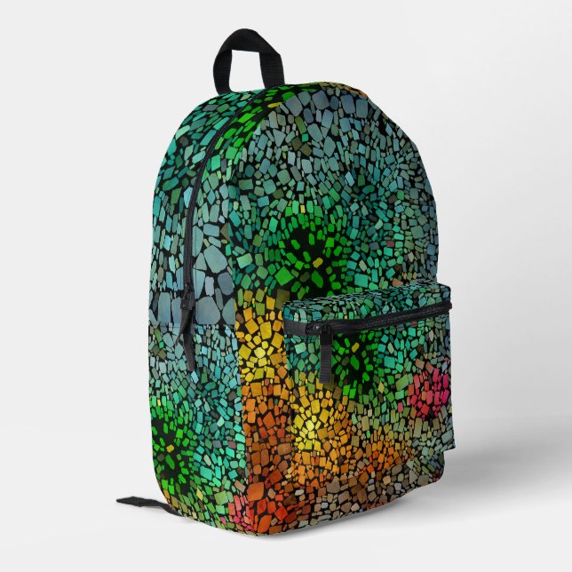 Schöne Mosaik Bedruckter Rucksack (Rückseitige Ecke links)