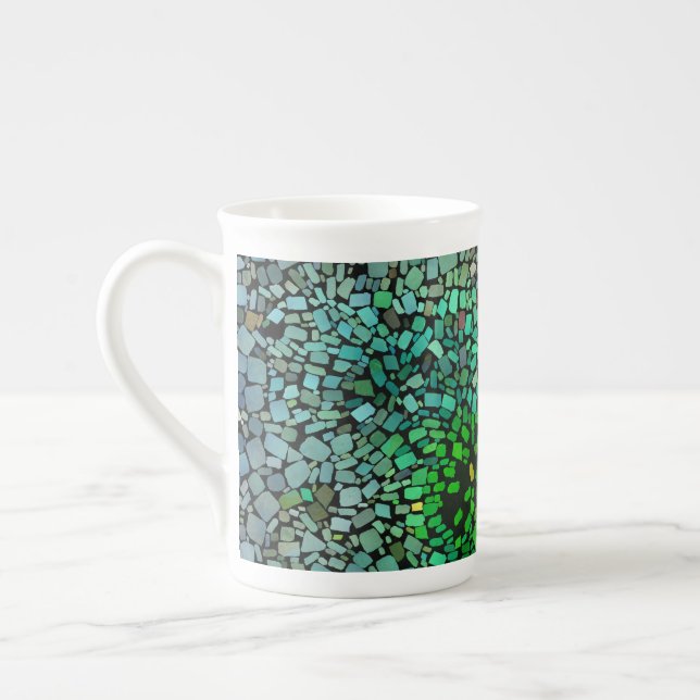 Schöne Mosaik Prozellantasse (Links)