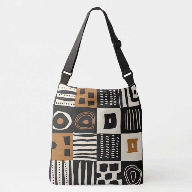 Schöne Mud Cloud African Print Tragetaschen Mit Langen Trägern (Vorderseite)